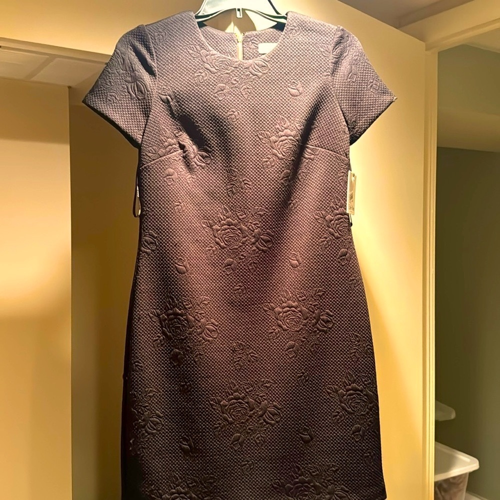 Calvin Klein Black Dress with Floral Imprint